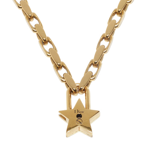 DIOR LARGE STAR PADLOCK NECKLACE