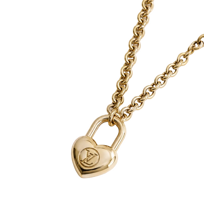 LOUIS VUITTON LARGE LOCK HEART NECKLACE