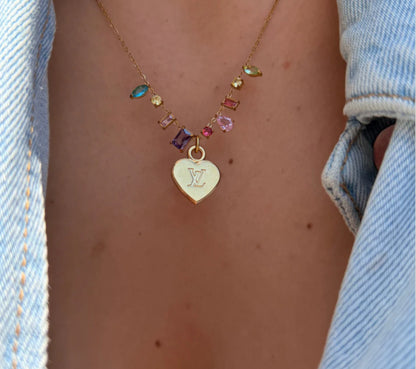 LOUIS VUITTON HEART CUBIC ZIRCONIA NECKLACE