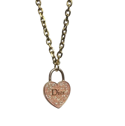 DIOR GALLIANO PEACH LARGE HEART NECKLACE (RARE)