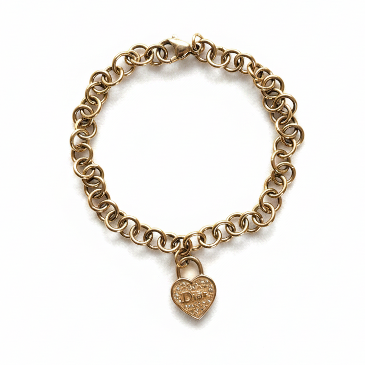 DIOR GALLIANO DAINTY HEART BRACELET (RARE)