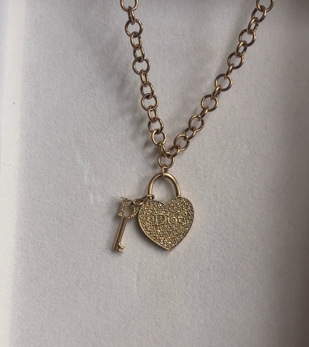 DIOR GALLIANO KEY & HEART NECKLACE (RARE - ORIGINAL CHAIN)