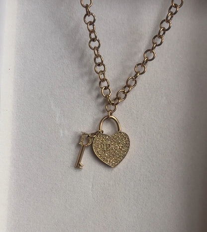 DIOR GALLIANO KEY & HEART NECKLACE (RARE - ORIGINAL CHAIN)