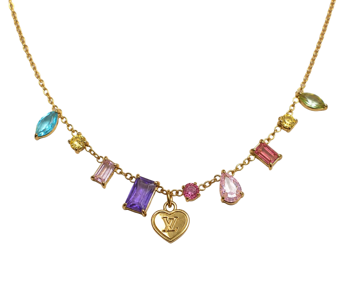 LOUIS VUITTON HEART CUBIC ZIRCONIA NECKLACE (PRE-ORDER)