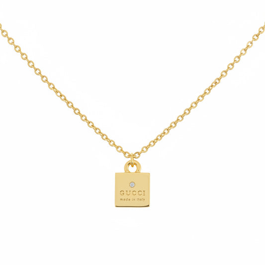 GUCCI DAINTY SQUARE NECKLACE GOLD