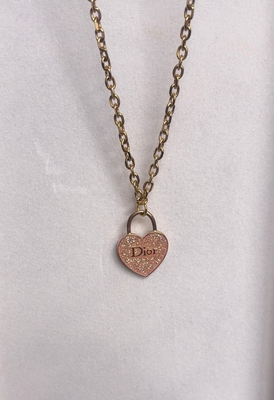 DIOR GALLIANO PEACH LARGE HEART NECKLACE (RARE)