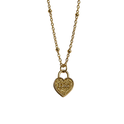 DIOR GALLIANO DAINTY AMBER HEART NECKLACE (RARE)