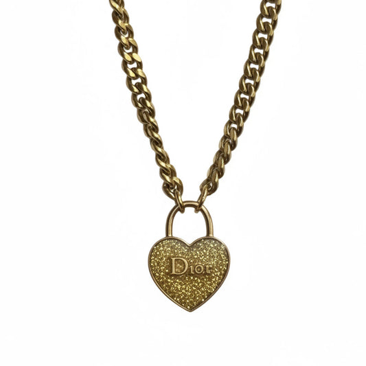 DIOR GALLIANO AMBER LARGE HEART NECKLACE (RARE)