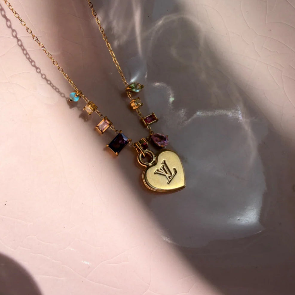 LOUIS VUITTON HEART CUBIC ZIRCONIA NECKLACE