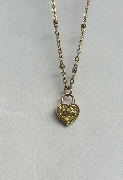 DIOR GALLIANO DAINTY AMBER HEART NECKLACE (RARE)