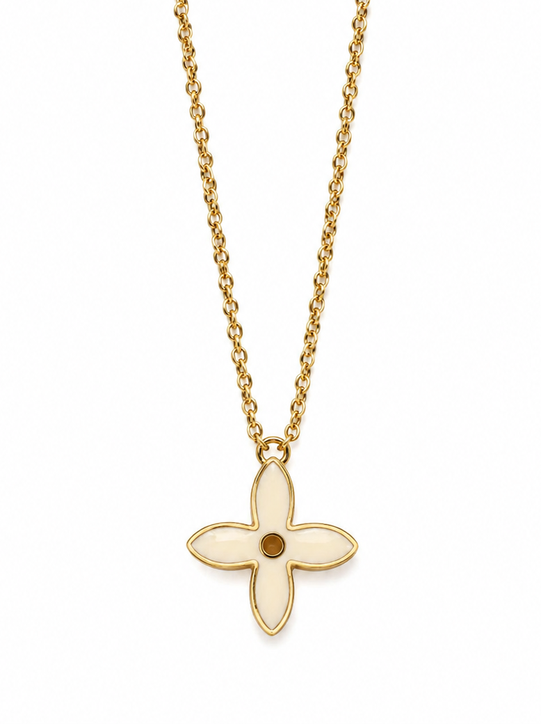 LOUIS VUITTON BLOOMING WHITE FLOWER NECKLACE