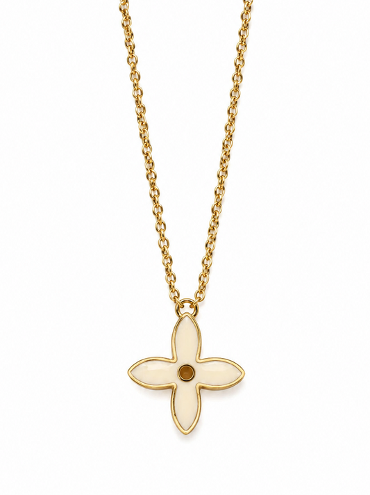 LOUIS VUITTON BLOOMING WHITE FLOWER NECKLACE