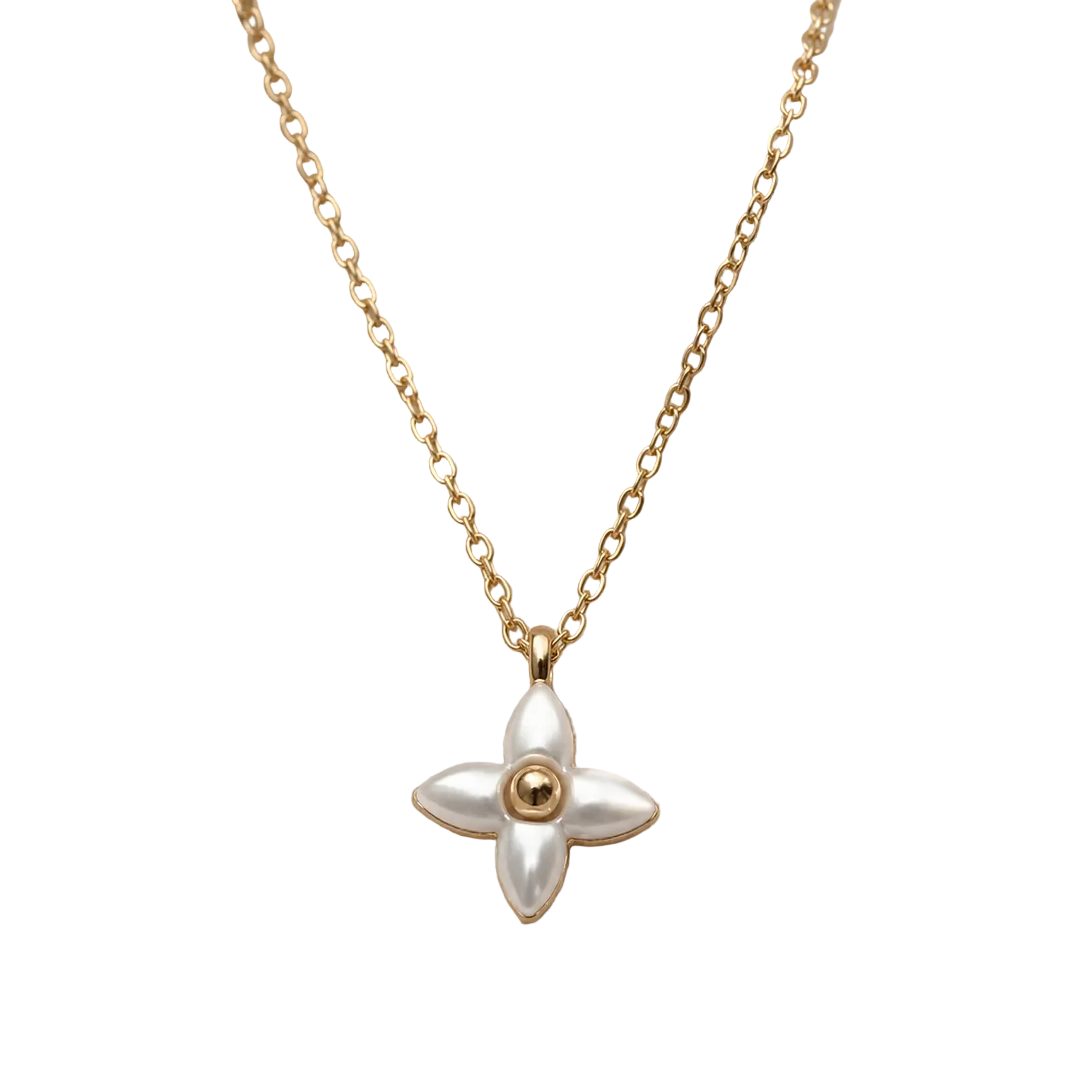 LOUIS VUITTON WHITE FLOWER DAINTYCHARM NECKLACE