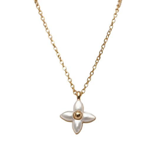 LOUIS VUITTON WHITE FLOWER DAINTYCHARM NECKLACE