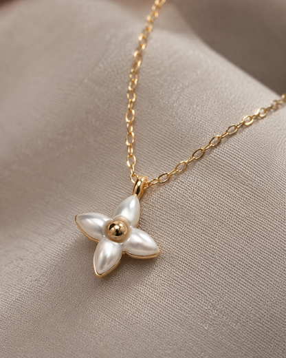 LOUIS VUITTON WHITE FLOWER DAINTYCHARM NECKLACE