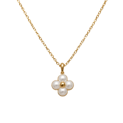 LOUIS VUITTON WHITE FLORAL DAINTY CHARM NECKLACE
