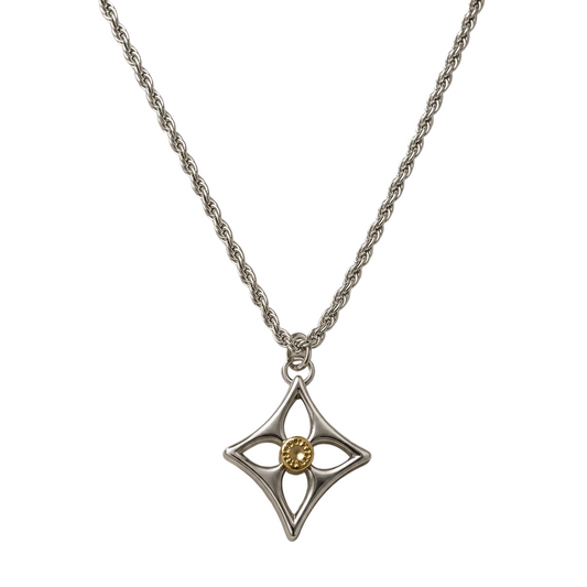 LOUIS VUITTON FLEUR DE MONOGRAM PADLOCK NECKLACE