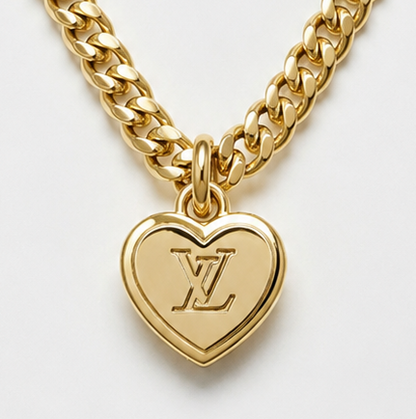 LOUIS VUITTON HEART LOGO CHUNKY NECKLACE