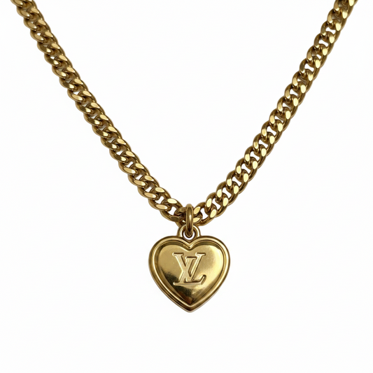 LOUIS VUITTON HEART LOGO CHUNKY NECKLACE