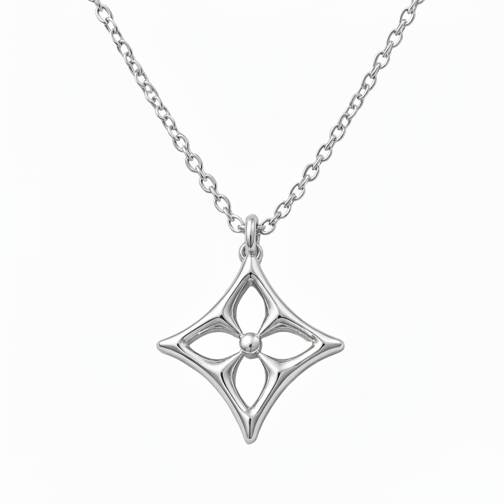 LOUIS VUITTON ICONIC STAR LOGO NECKLACE SILVER