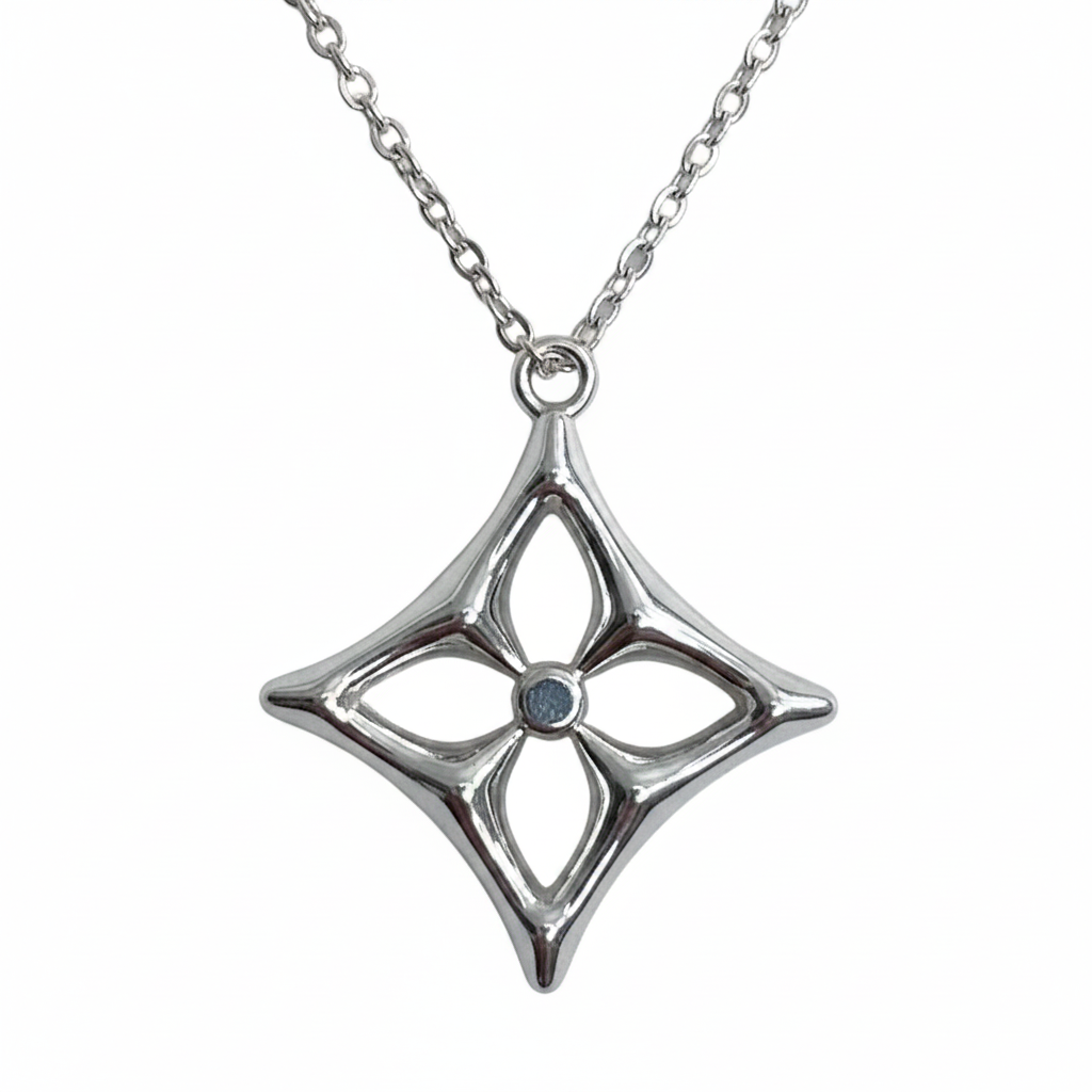 LOUIS VUITTON ICONIC STAR LOGO NECKLACE SILVER