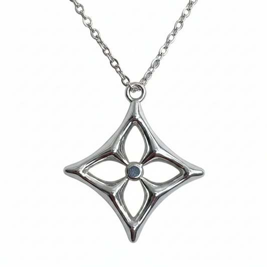 LOUIS VUITTON ICONIC STAR LOGO NECKLACE SILVER
