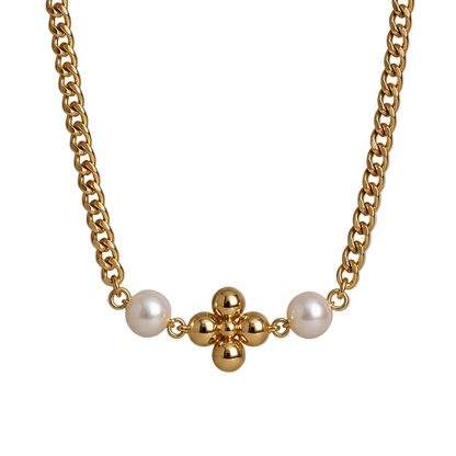 LOUIS VUITTON PEARL LOGO CUBAN NECKLACE