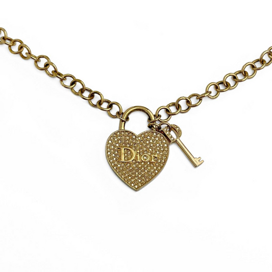 DIOR GALLIANO KEY & HEART NECKLACE (RARE - ORIGINAL CHAIN)