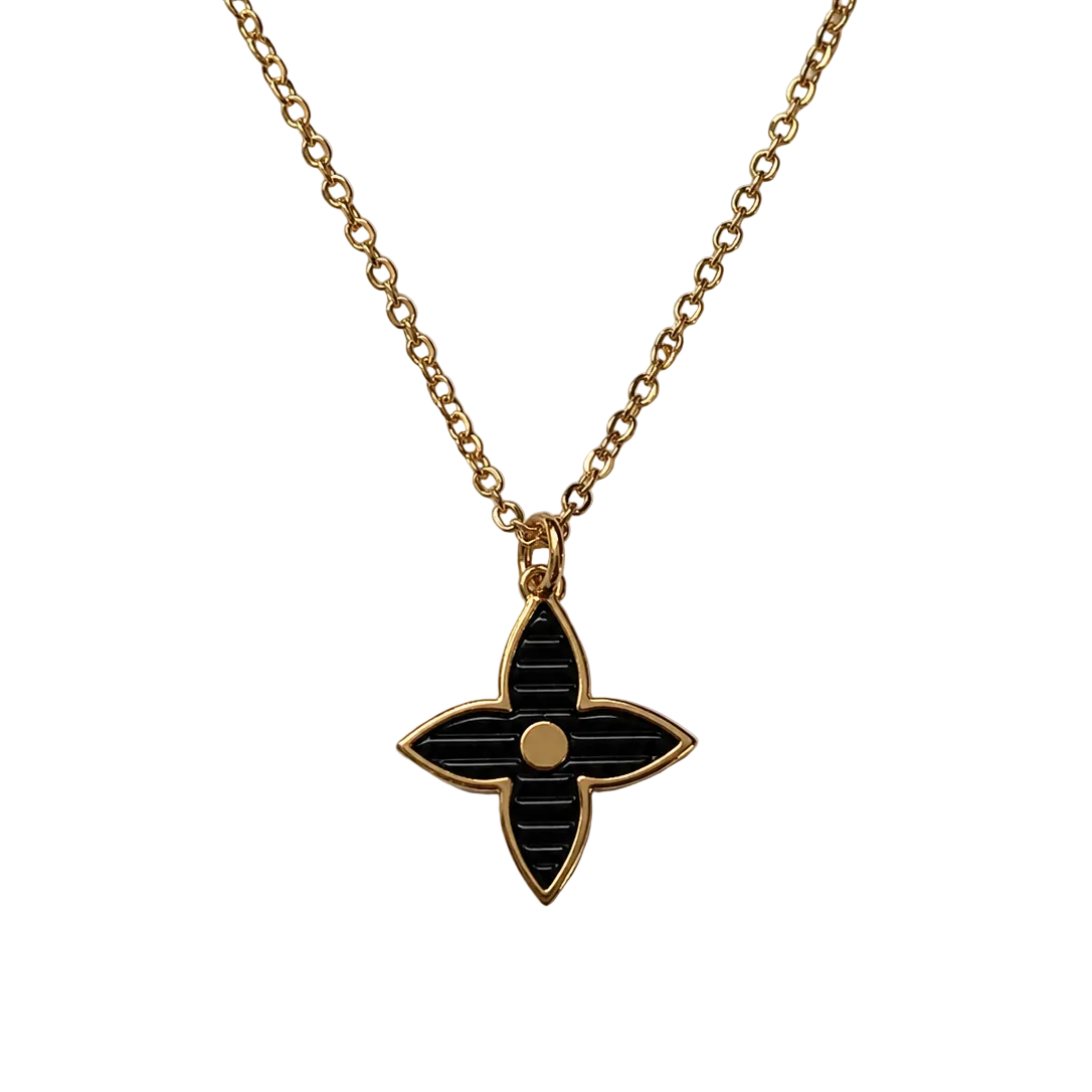 LOUIS VUITTON BLACK STAR CHARM NECKLACE