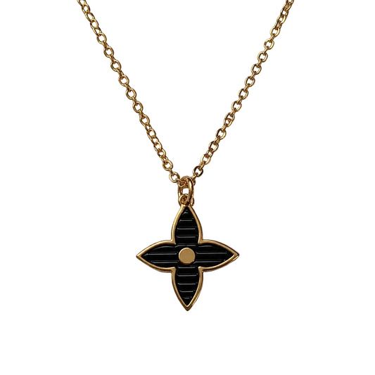 LOUIS VUITTON BLACK STAR CHARM NECKLACE