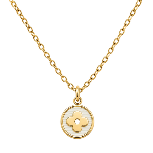 LOUIS VUITTON WHITE FLORA CHARM NECKLACE