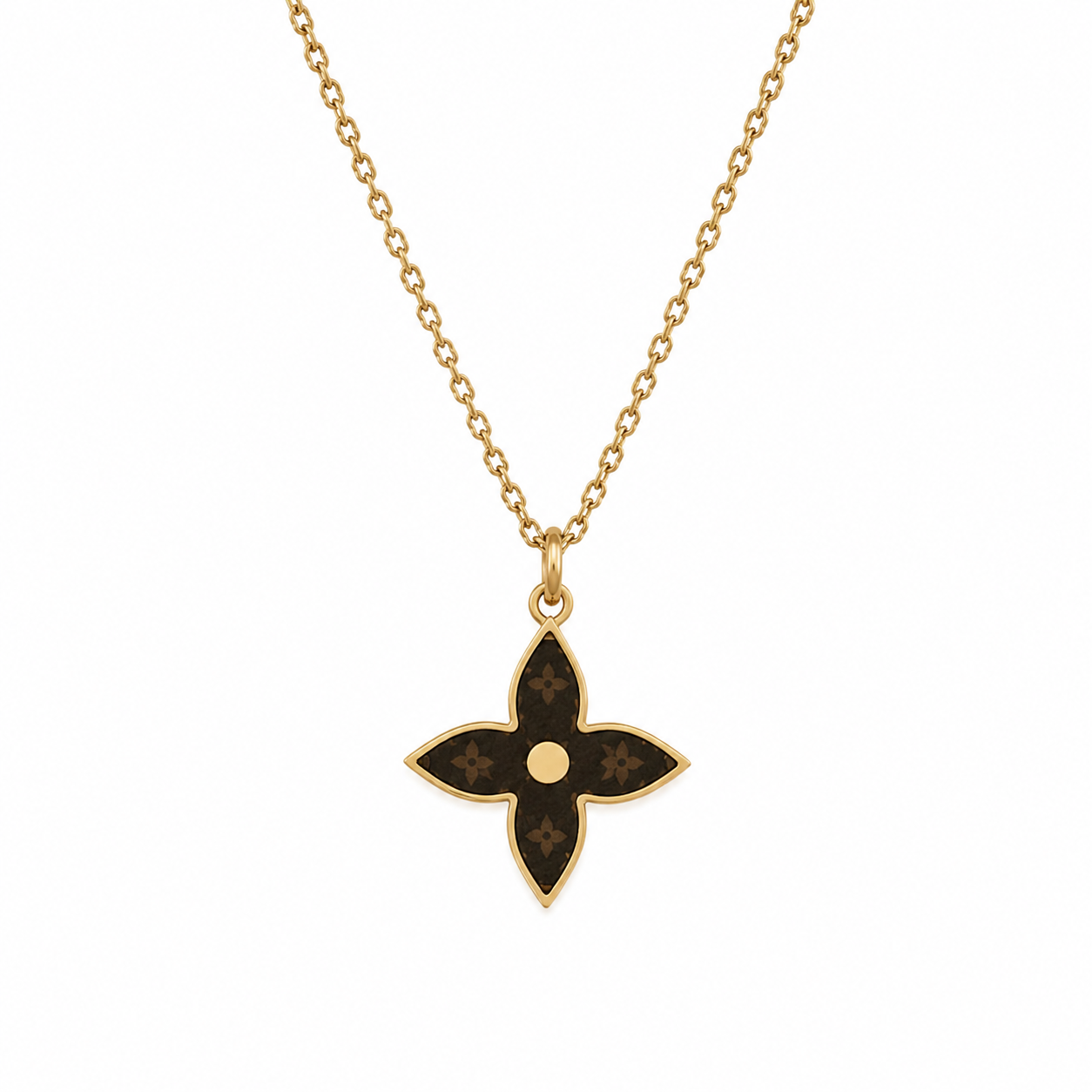 LOUIS VUITTON LOGO STAR CHARM NECKLACE