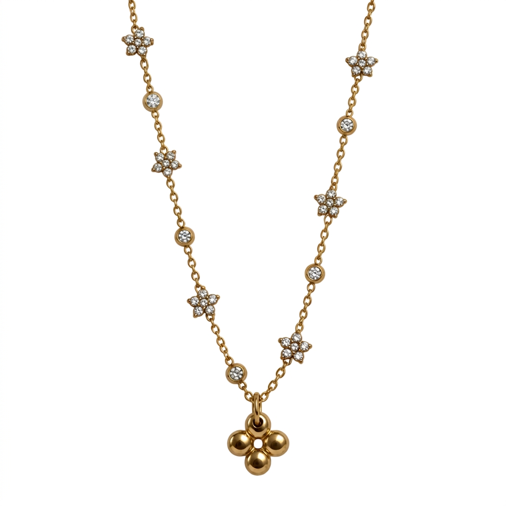 LOUIS VUITTON DIAMANTÈ FLOWER NECKLACE