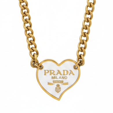 PRADA WHITE HEART NECKLACE