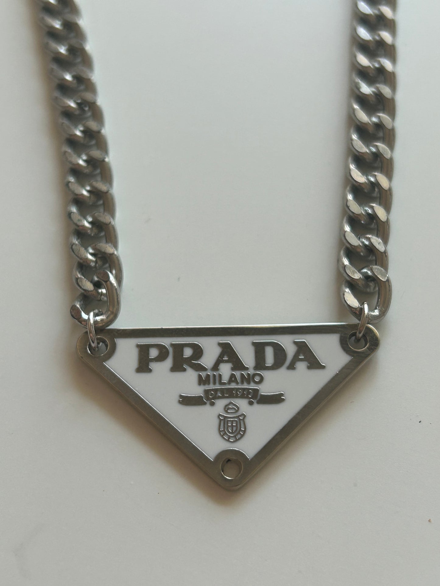 PRADA TAG NECKLACE (BLACK & WHITE)