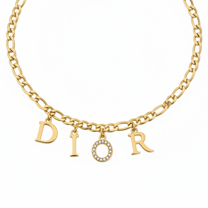 DIOR GOLD LETTER NECKLACE (pre-order)
