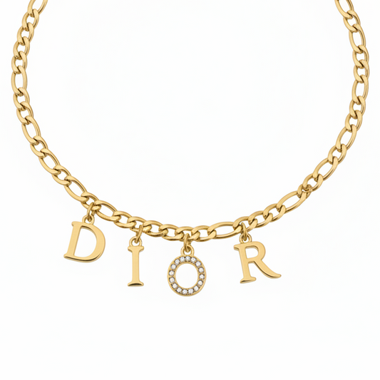 DIOR GOLD LETTER NECKLACE (pre-order)