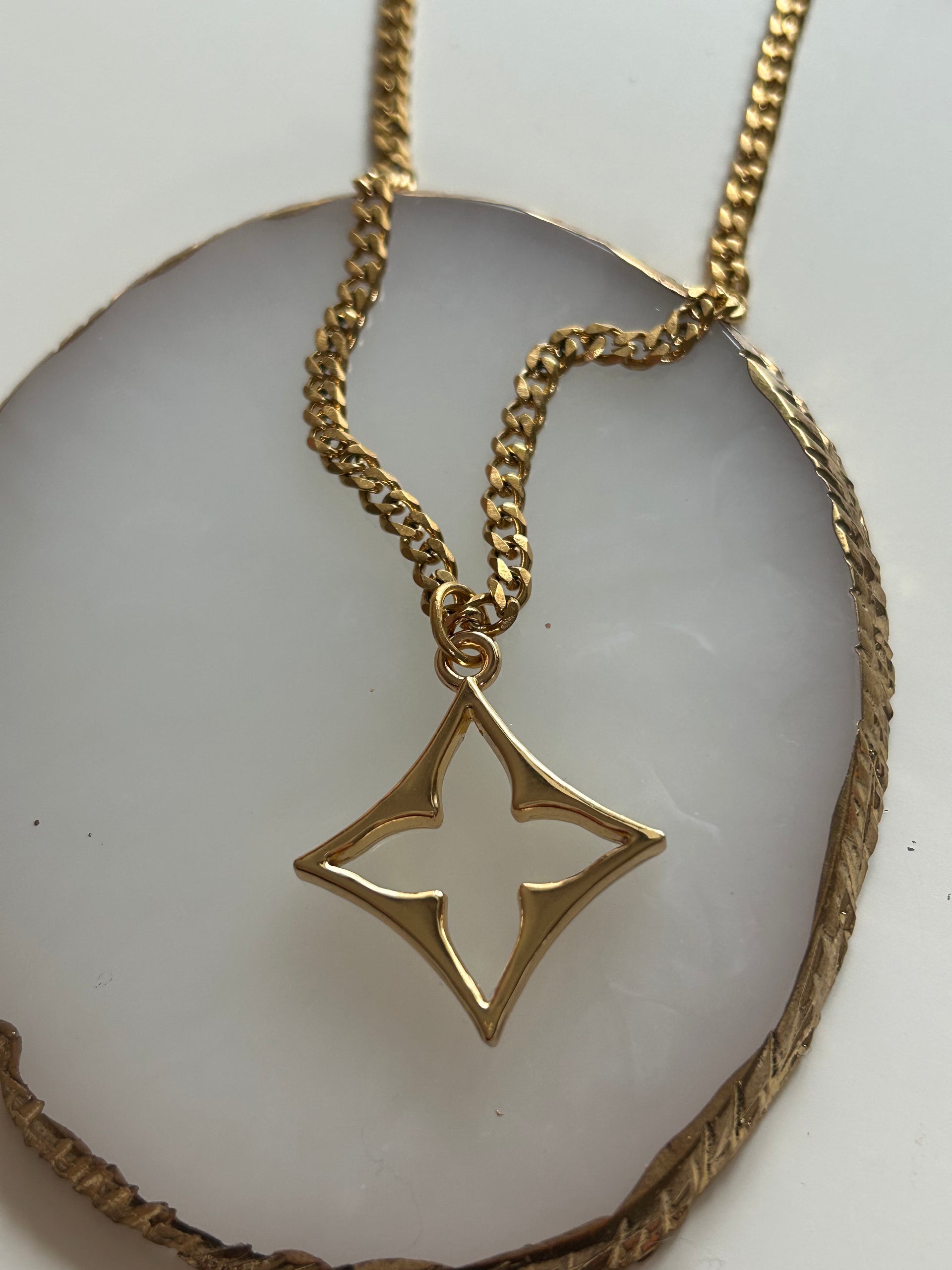 Authentic Louis Vuitton LV Lock Pendant | Reworked Gold 16 Necklace