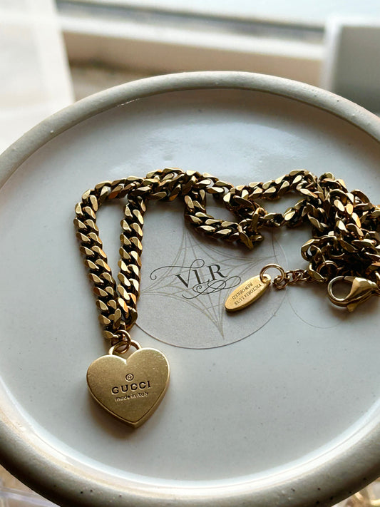 GUCCI HEART NECKLACE (CHUNKY CHAIN)