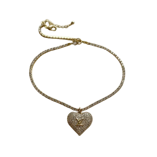LOUIS VUITTON DIAMANTÉ HEART & CHAIN