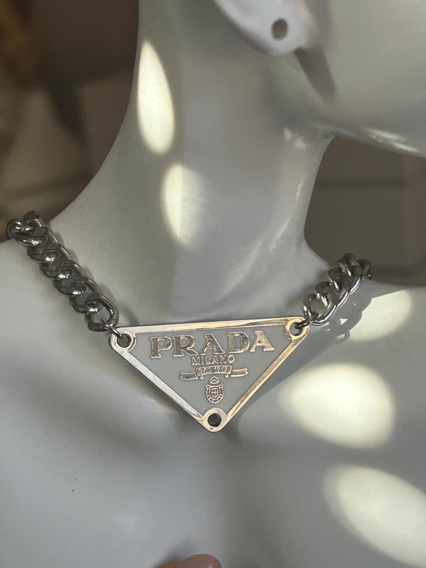 PRADA TAG NECKLACE (BLACK & WHITE)