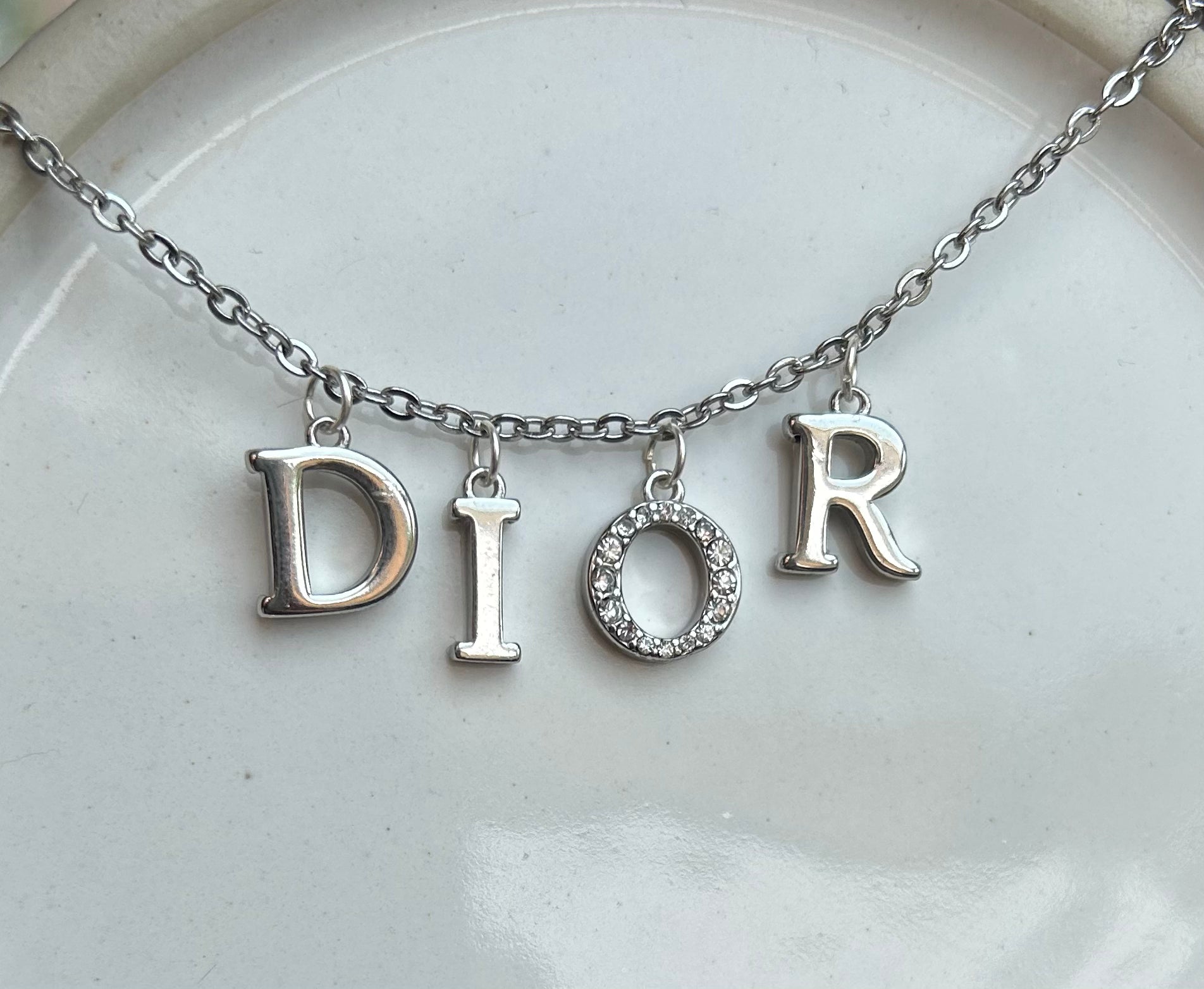 Dior sales letter necklace