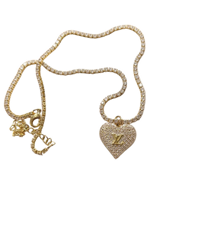 LOUIS VUITTON DIAMANTÉ HEART & CHAIN