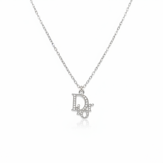 DIOR RHINESTONE OBLIQUE NECKLACE