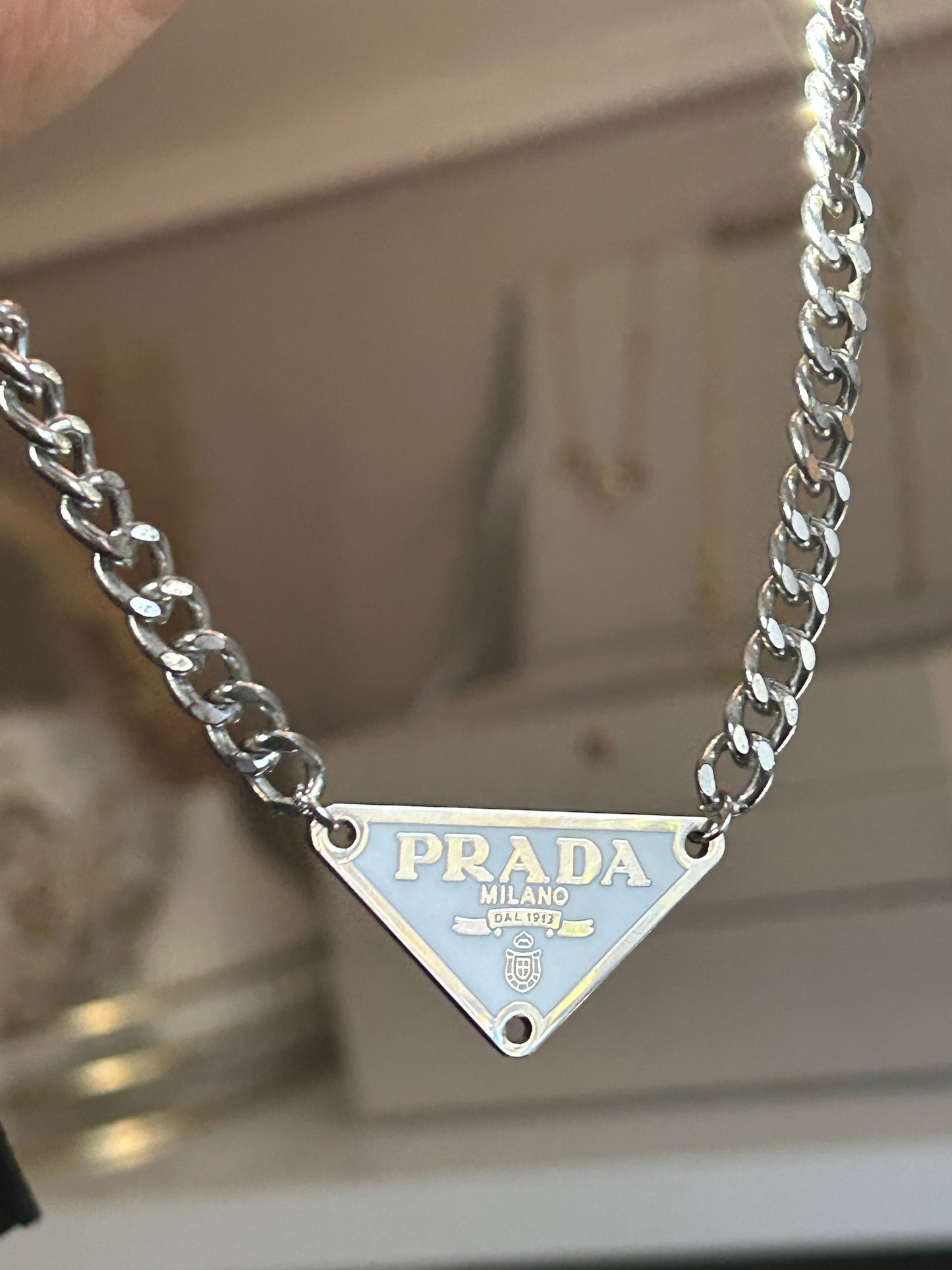 PRADA TAG NECKLACE (BLACK & WHITE)