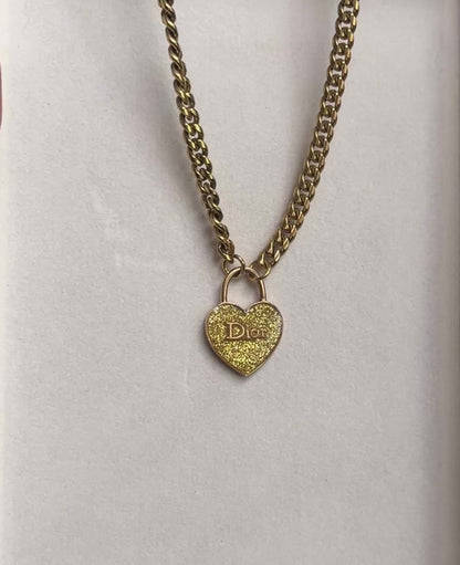 DIOR GALLIANO AMBER LARGE HEART NECKLACE (RARE)