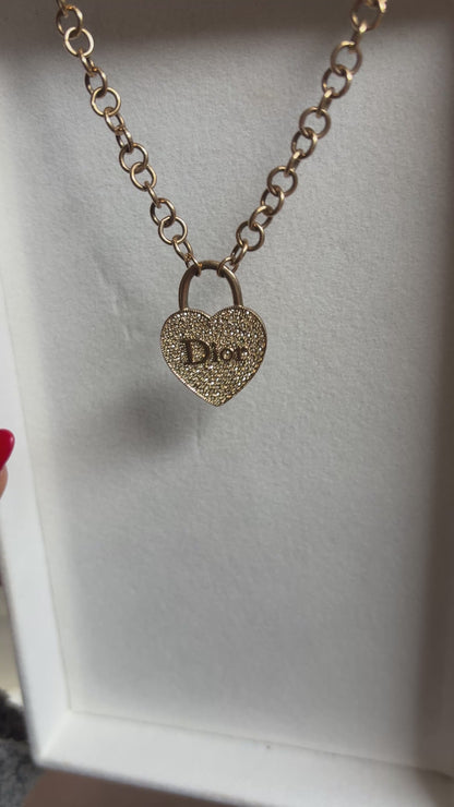 DIOR GALLIANO LARGE MAIN HEART NECKLACE (RARE - ORIGINAL CHAIN)