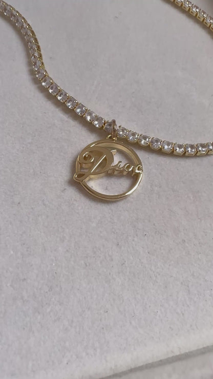 DIOR CIRCLE DIAMANTÈ NECKLACE