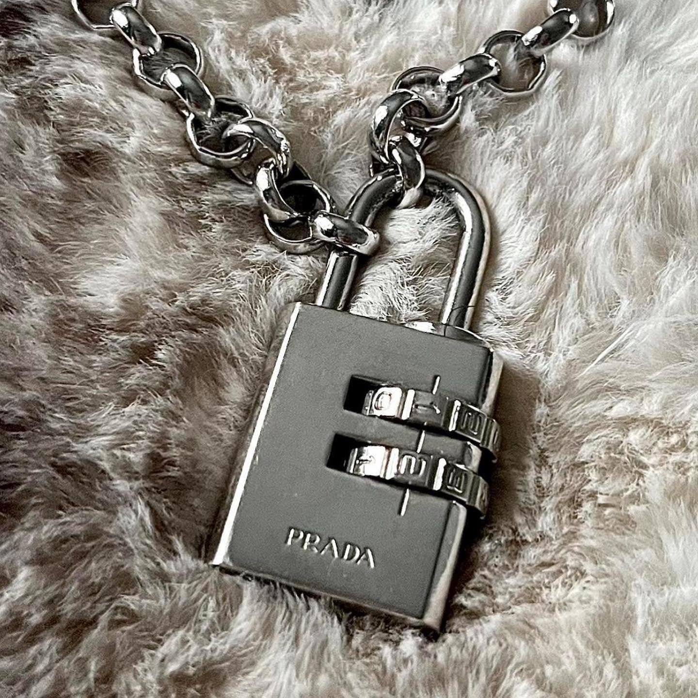 PRADA SILVER CHAIN PADLOCK RARE