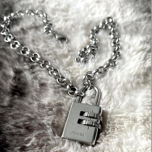 PRADA SILVER CHAIN PADLOCK (RARE)